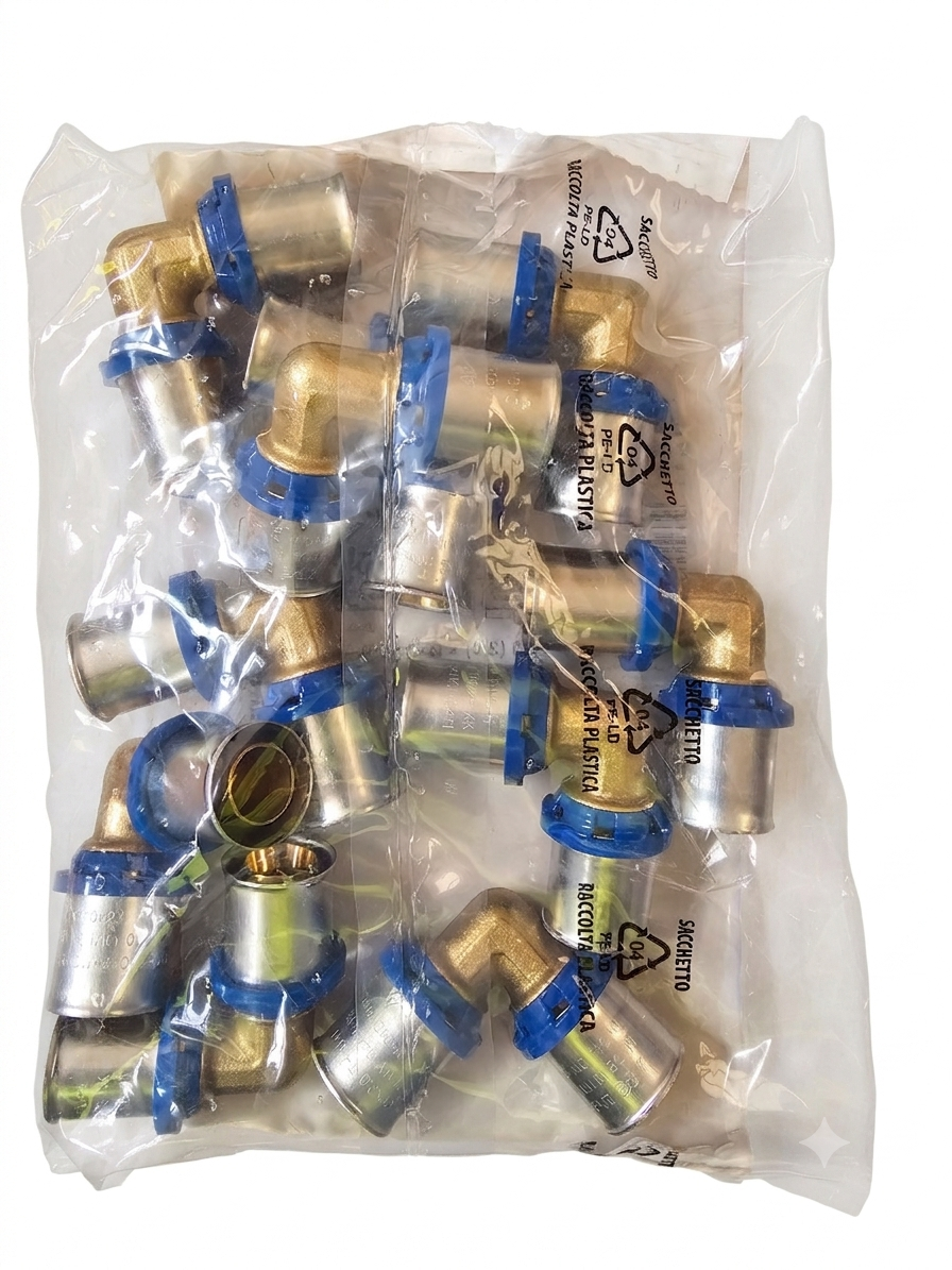 Gomito a Pressare per Tubo Multistrato 20 x 20 (10pz)
