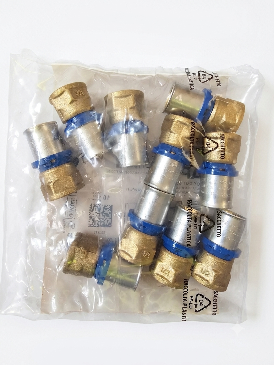 Manicotto a Pressare per Tubo Multistrato 1/2″ x 20 (10pz)