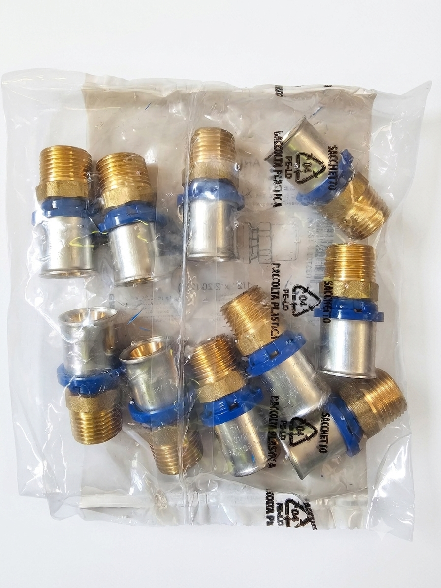 Niples a Pressare per Tubo Multistrato 1/2″ x 20 (10pz)