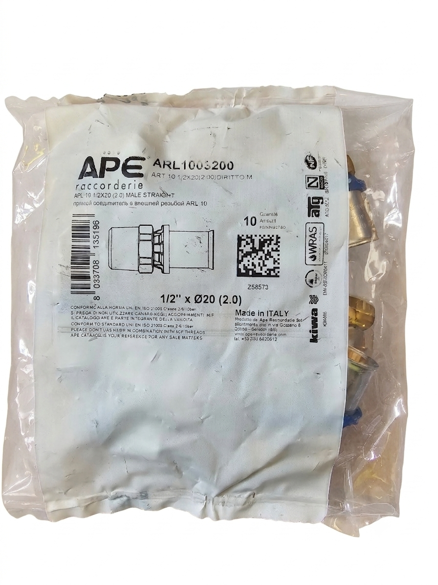 Niples a Pressare per Tubo Multistrato 1/2″ x 20 (10pz) - immagine 2