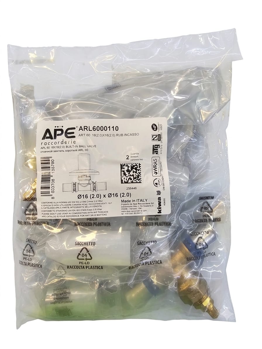 Rubinetto Incasso a Pressare per Tubo Multistrato 1/2×16 - immagine 2
