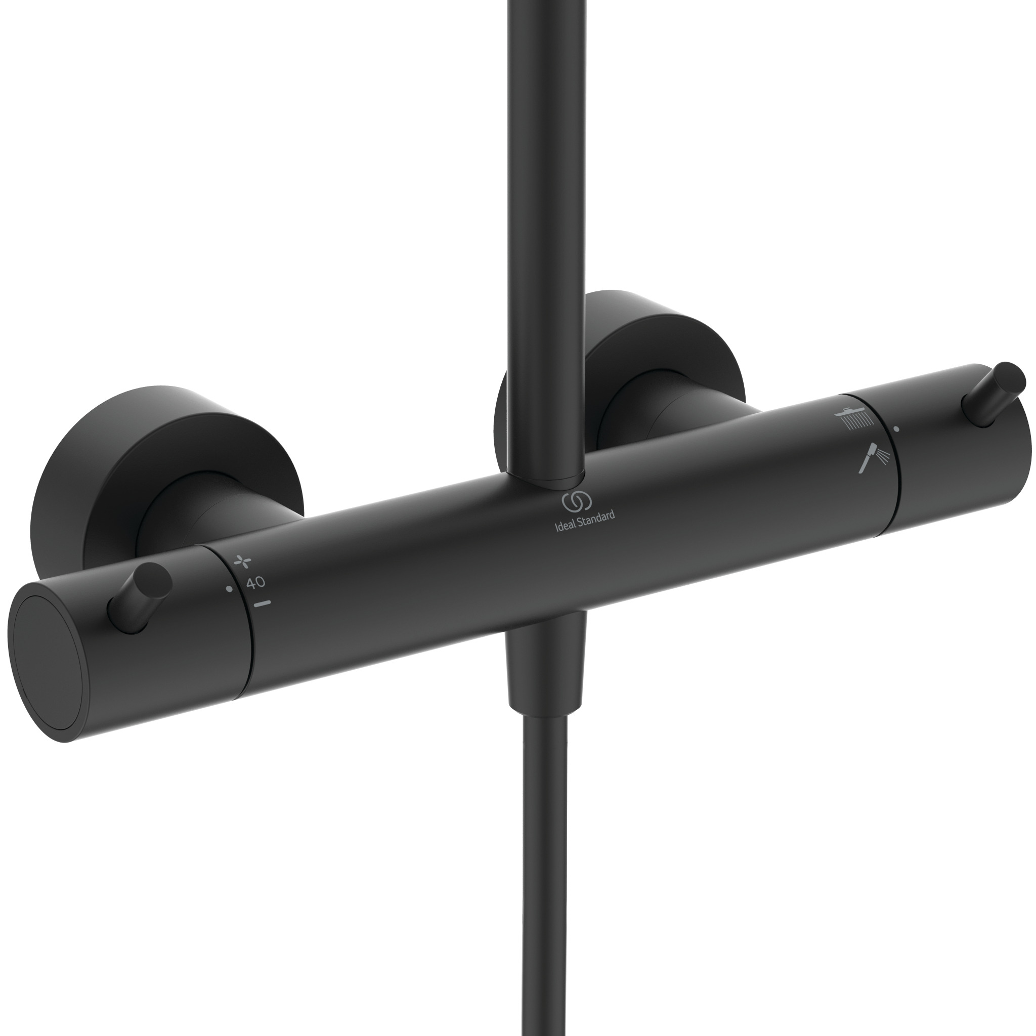 Colonna doccia termostatica Ideal Standard Ceratherm T125+ A7689XG nero seta soffione 30 cm