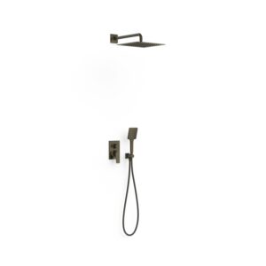 Kit doccia incasso con soffione e corpo Rapid-box Tres Project 22138004KMB in finitura Nero bronzo PBT®