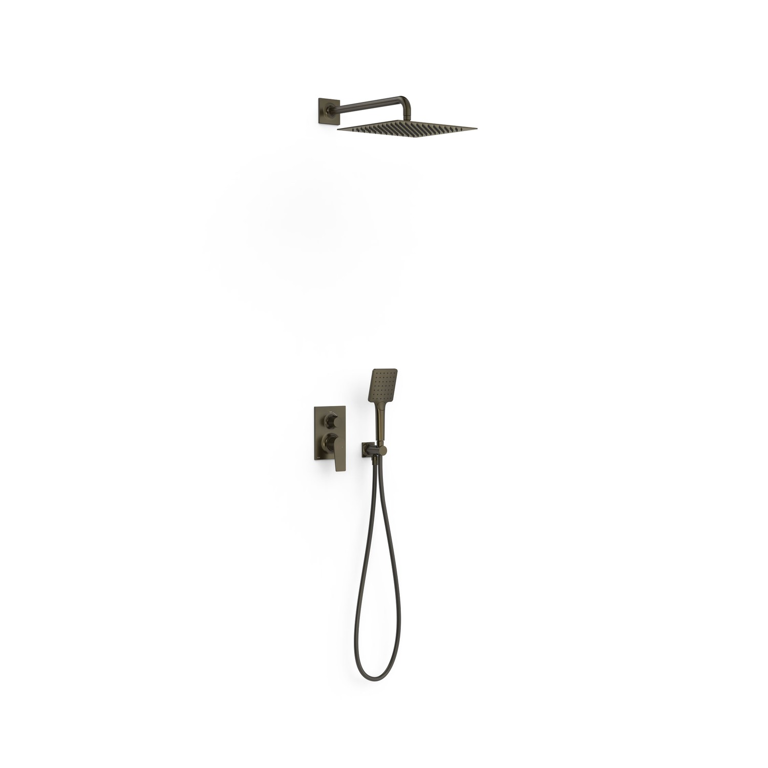 Kit doccia incasso con soffione e corpo Rapid-box Tres Project 22138004KMB in finitura Nero bronzo PBT®