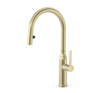 Miscelatore cucina con doccetta estraibile Tres Kitchens 23043802CA in finitura Cava dorato PBT®