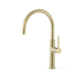 Miscelatore monocomando cucina Tres Kitchens 23044003CA in finitura Cava dorato PBT®
