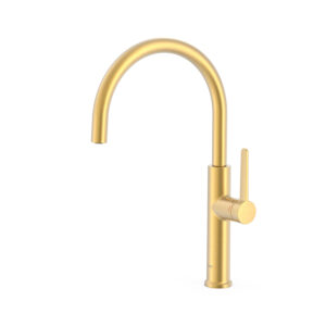 Miscelatore monocomando cucina Tres Kitchens 23044003OM in finitura Oro opaco 24K