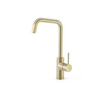 Miscelatore monocomando cucina Tres Kitchens 23044007CA in finitura Cava dorato PBT®