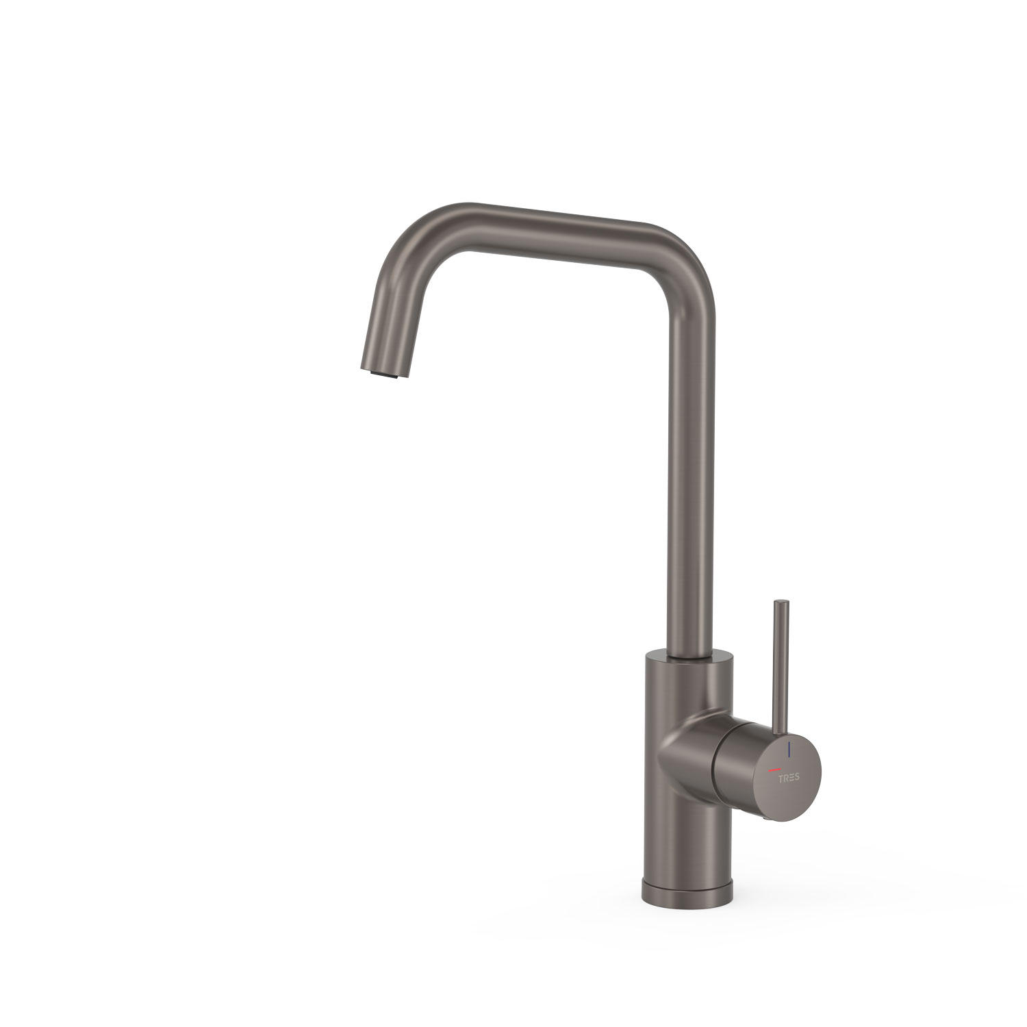 Miscelatore monocomando cucina Tres Kitchens 23044007GR in finitura Grafite PBT®